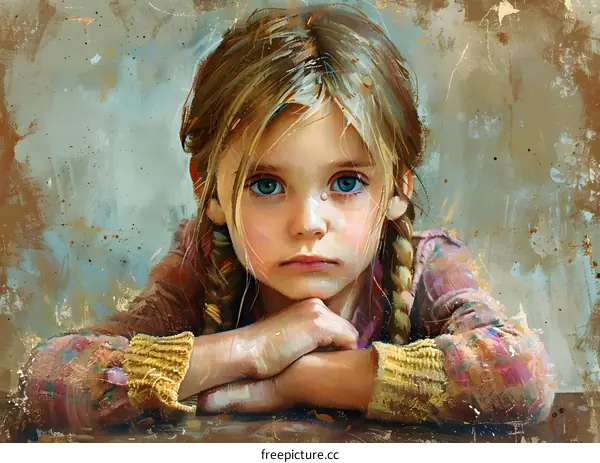 Portrait of a girl with blonde hair