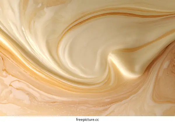 Abstract Cream and Beige Liquid Flow Art
