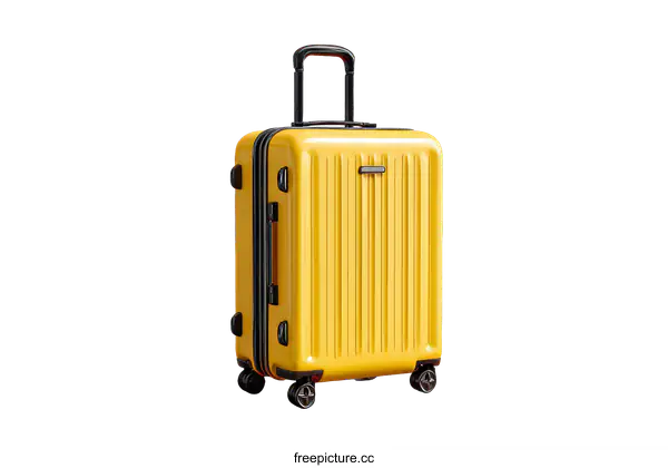 [Transparent Background PNG]Modern Yellow Suitcase for Travel