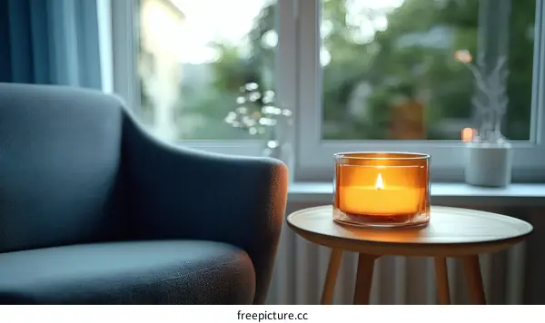 Cozy Living Room with Candlelight