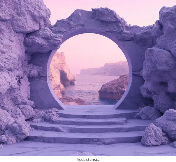Abstract Purple Coastal Archway