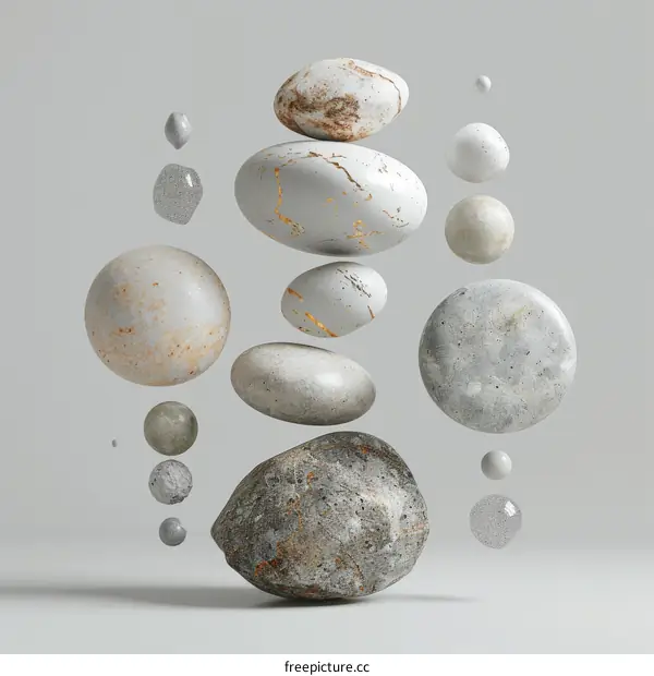 Floating Stones: A Study in Balance and Gravity