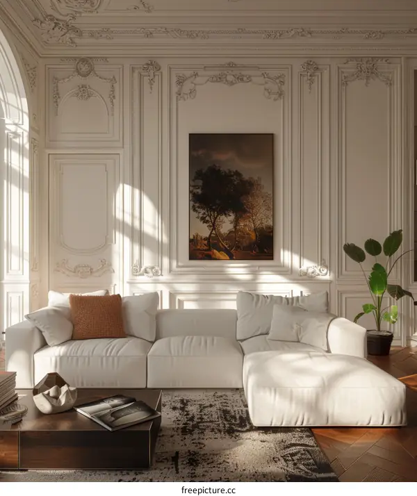 Modern Luxurious Living Room with European Design