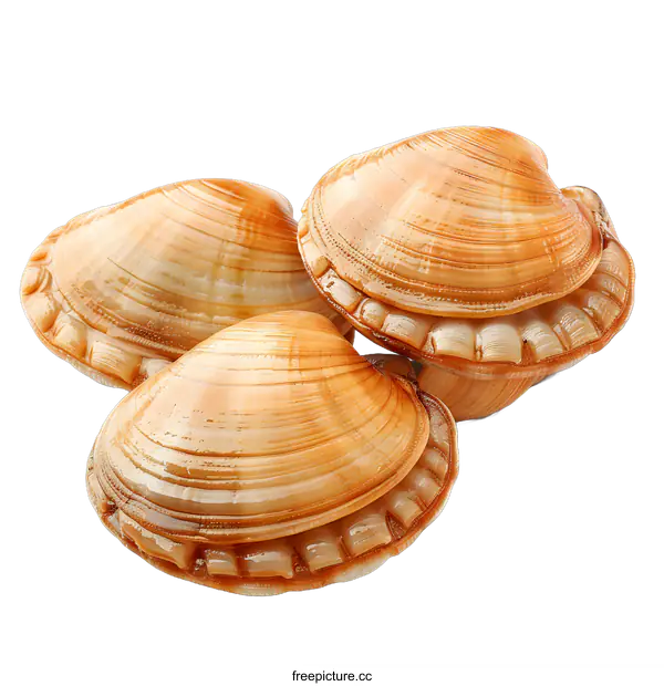 [Transparent Background PNG]Three fresh clams