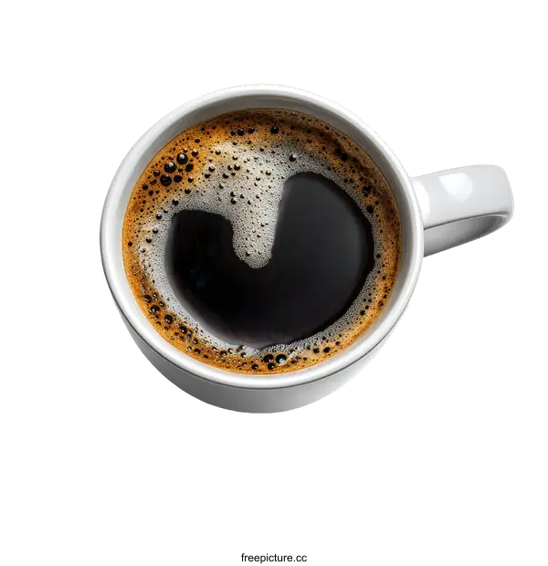 [Transparent Background PNG]White Coffee Cup with Black Coffee