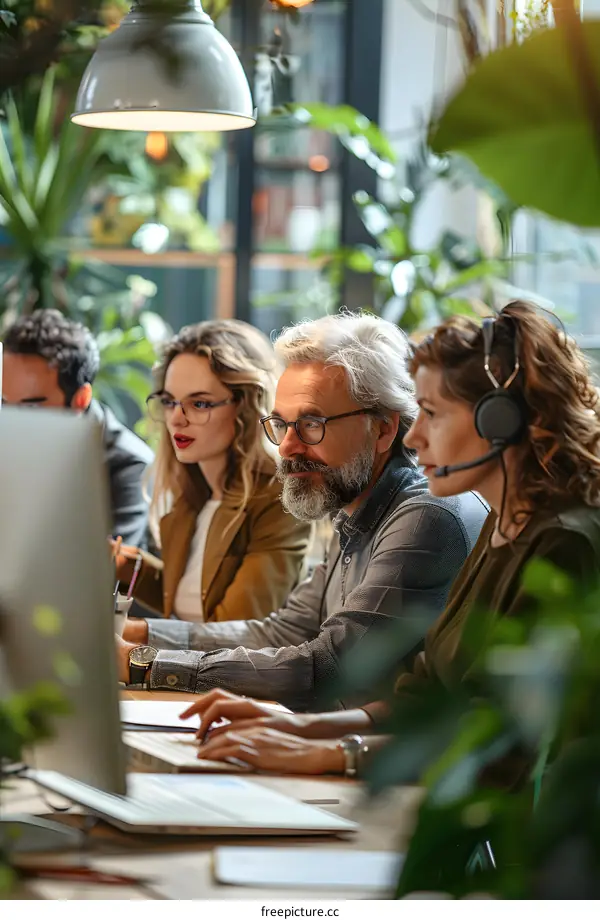 group of business people working together in an office