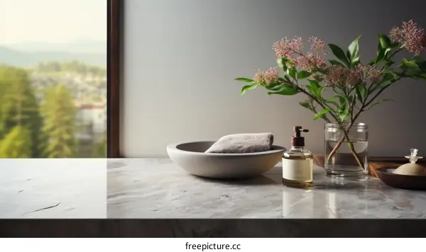 Stunning Bathroom Vanity with City View