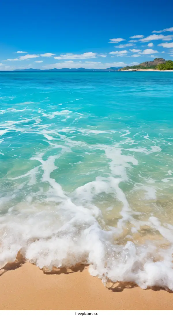 Beach with turquoise water and white sand