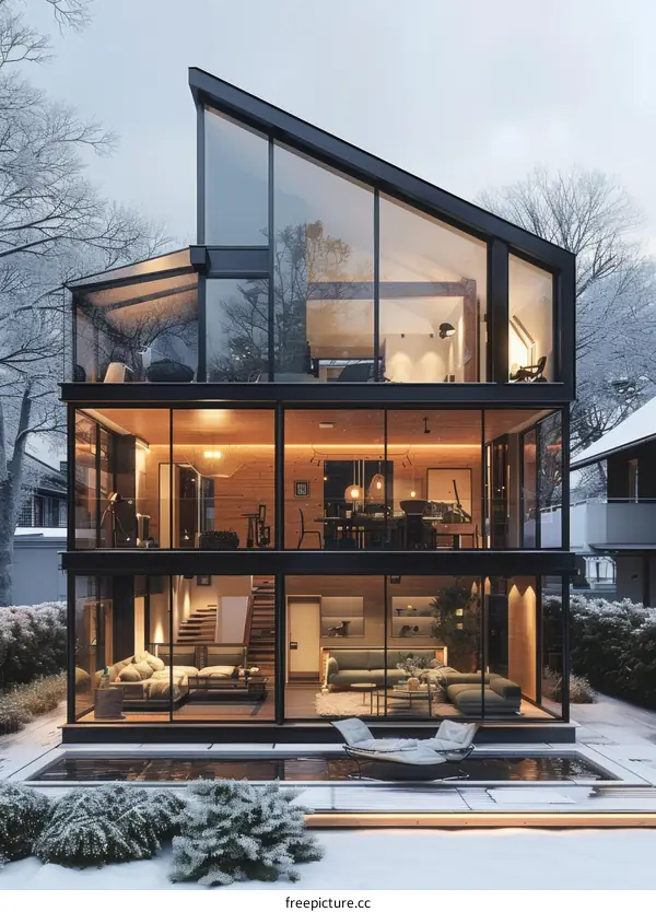 Modern Glass House: An Architectural Gem in Harmony with Nature