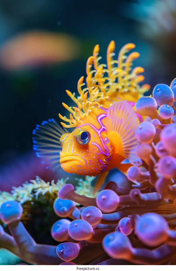 Psychedelic Fish Illustration: Vibrant & Detailed