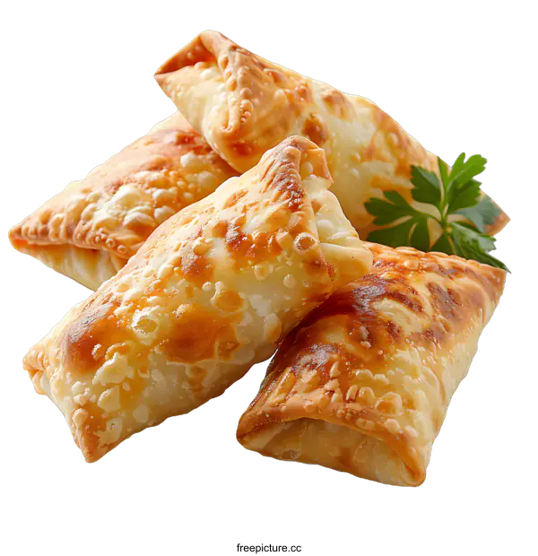 [Transparent Background PNG]Crispy Fried Spring Rolls On White Background