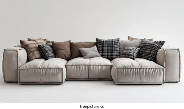 Modern Modular Sectional Sofa with Cushions