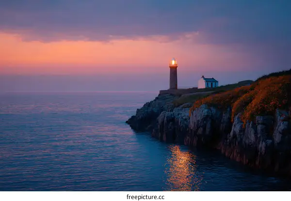 Sunset at the Coastal Lighthouse