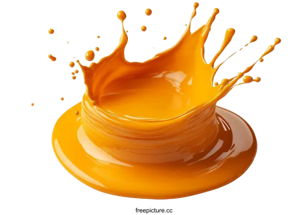 [Transparent Background PNG]Orange Splash Art Illustration