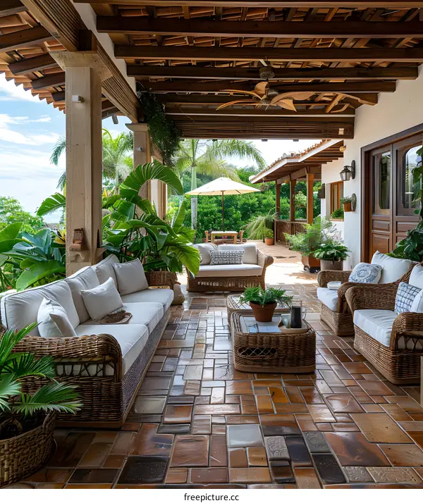 luxury resort hotel outdoor patio seating area