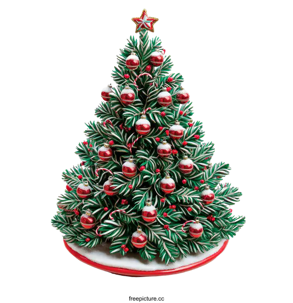 [Transparent Background PNG]Christmas Tree Illustration with Decorations