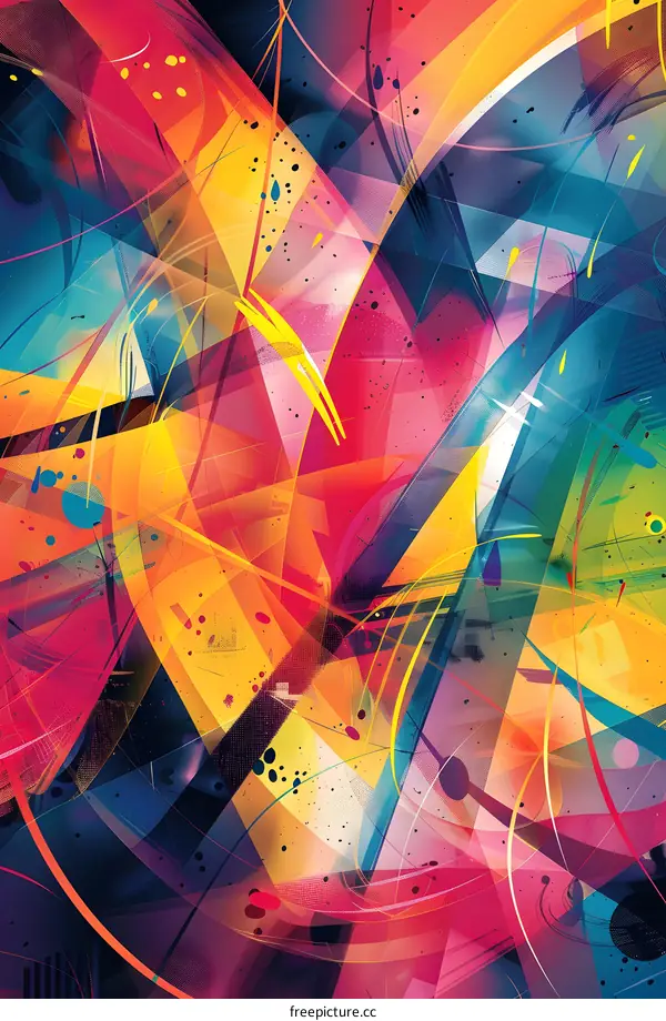 Abstract painting of geometric shapes