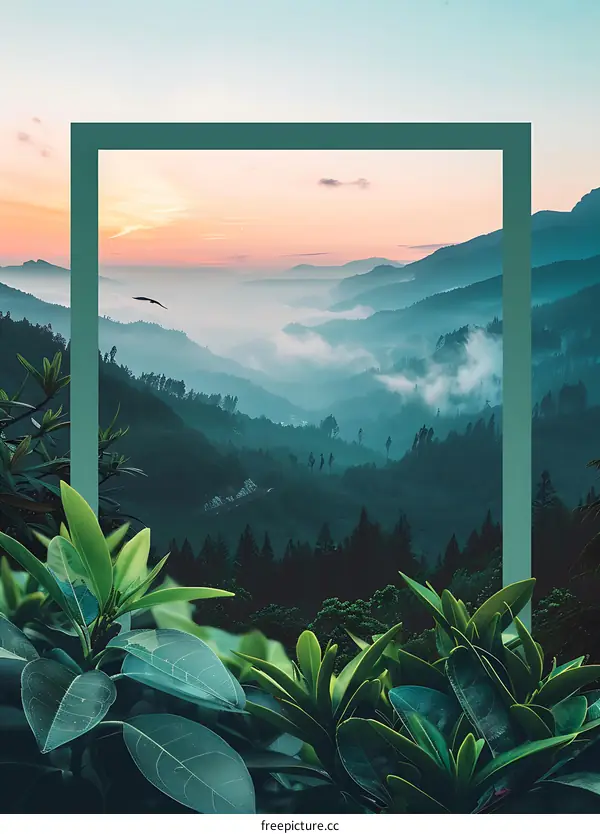Green Mountains with a Frame