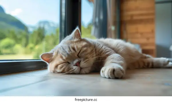 Ginger Cat Napping by the Window