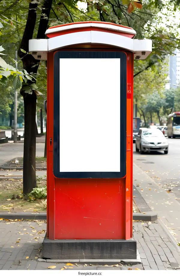 Blank Red Billboard Advertisement