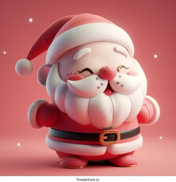 A cute 3D rendering of Santa Claus