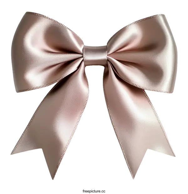 [Transparent Background PNG]Elegant Light Brown Satin Ribbon Bow