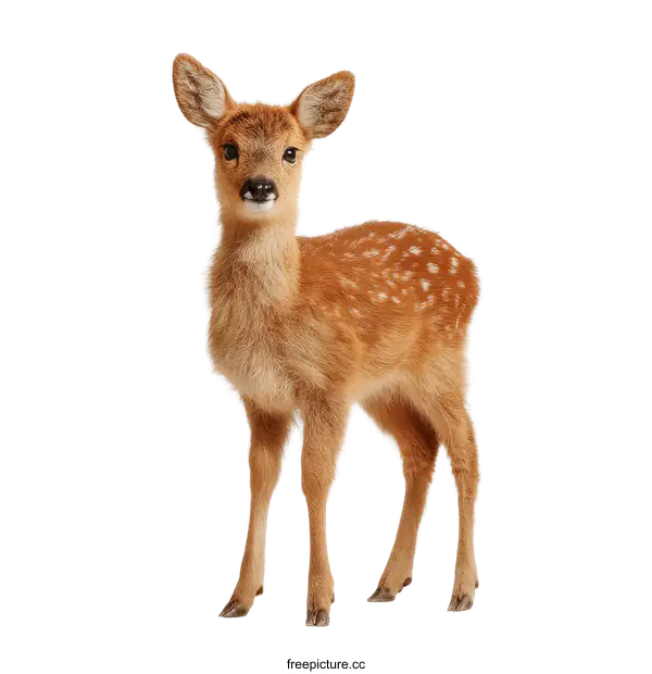 [Transparent Background PNG]Adorable Baby Deer on a White Background