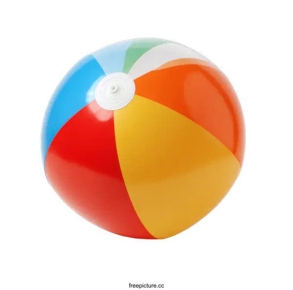 [Transparent Background PNG]Colorful Beach Ball on White Background