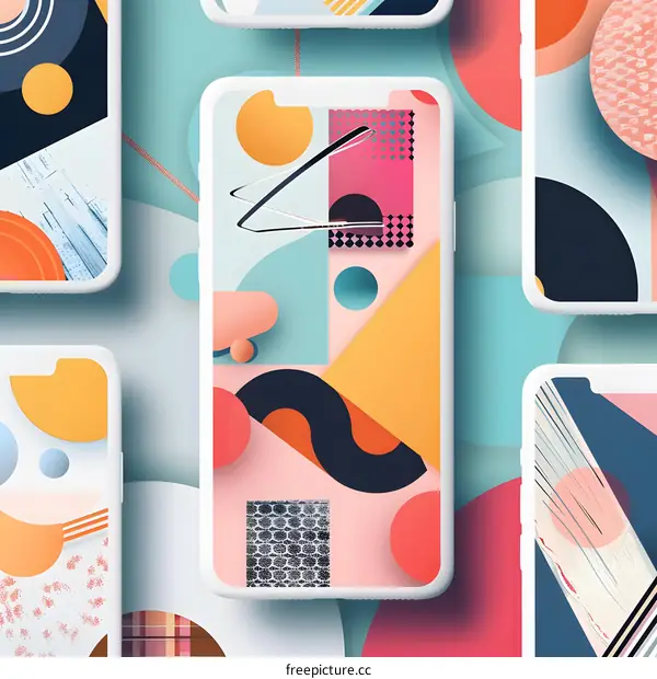 Abstract Geometric Shapes Pattern Design for Phone Case