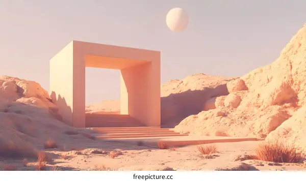 Abstract Minimalist Architecture in a Desert Setting