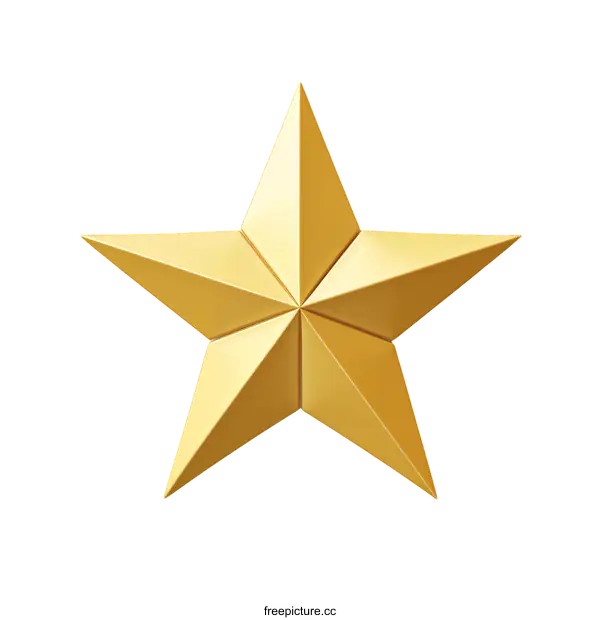 [Transparent Background PNG]Golden Star Icon Illustration