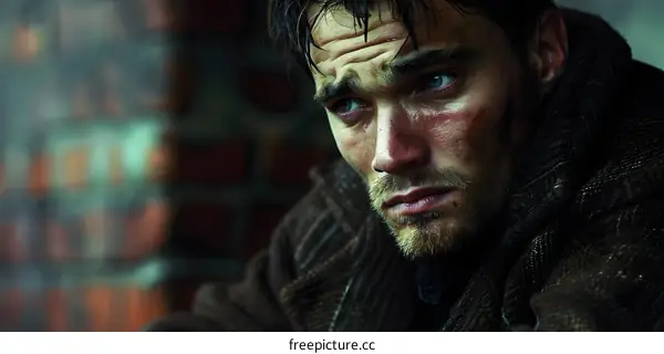 Portrait of a man with blue eyes and a beard