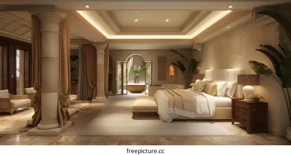 Luxury hotel bedroom