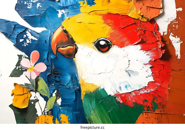 Colorful Parrot Portrait Painting