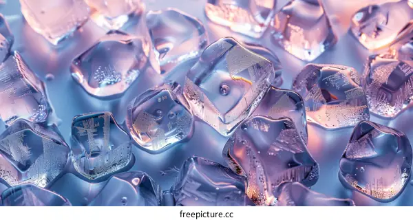 Mesmerizing Ice Cube with Blue-Purple Gradient