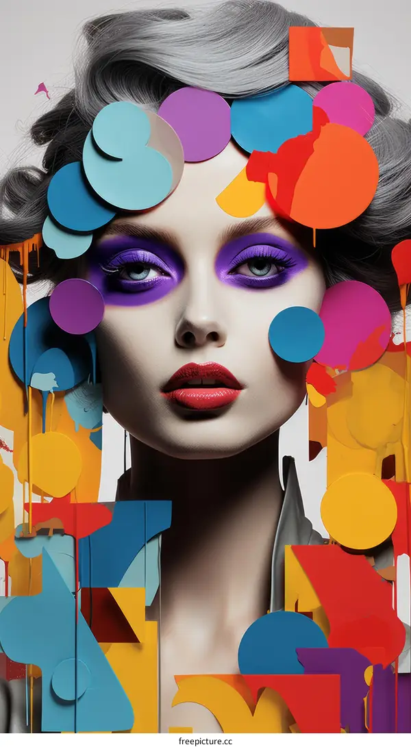 Dripping Paint Portrait of a Woman