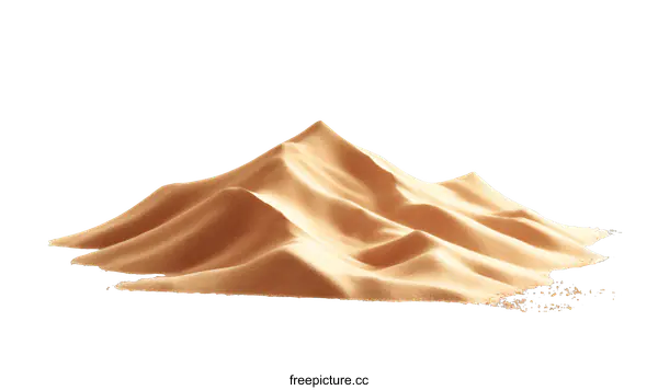 [Transparent Background PNG]Desert Sand Mountain Pile Isolated on White Background