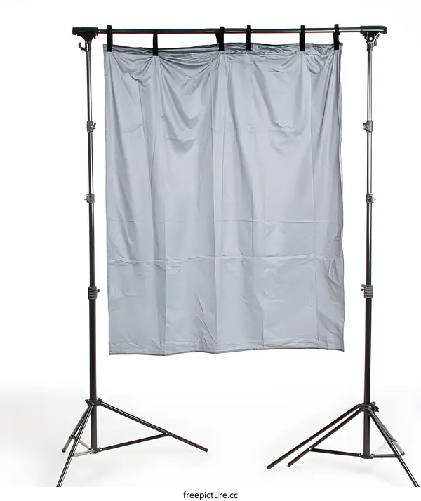 Gray Fabric Background On Tripod Stand