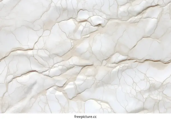 Abstract white marble texture with beige cracks