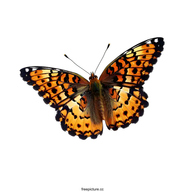 [Transparent Background PNG]Butterfly Orange Black White Background