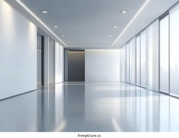 Modern Office Interior Design with Large Windows