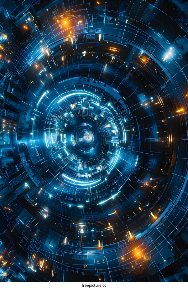 Abstract Futuristic Circular Digital Interface
