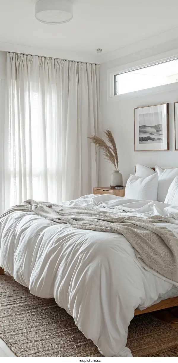 Airy, Bright, and White Master Bedroom With Coastal Vibes