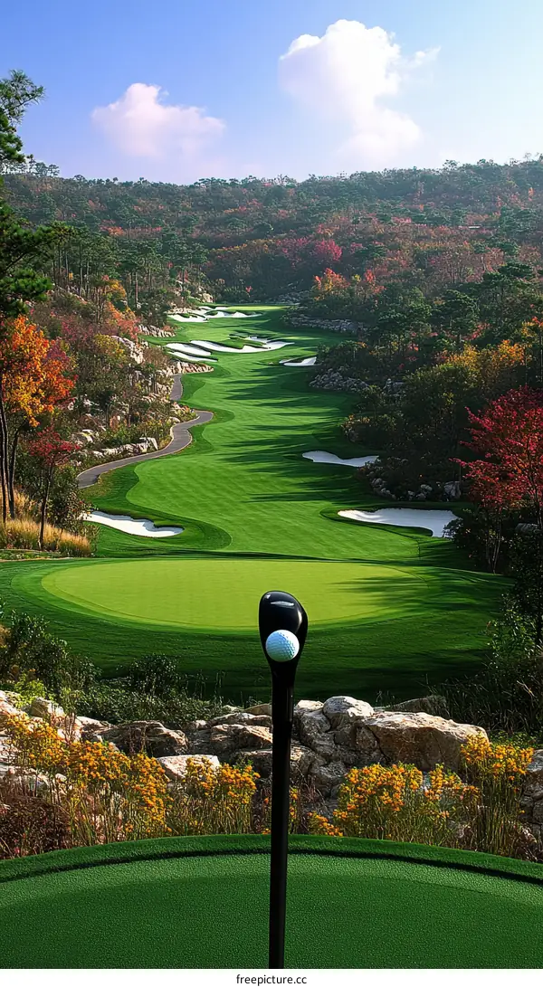 Autumn Golf Course Scenic View