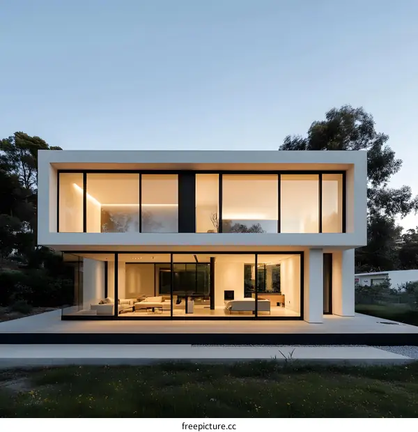 Modern Minimalist Architecture House Design with Large Windows