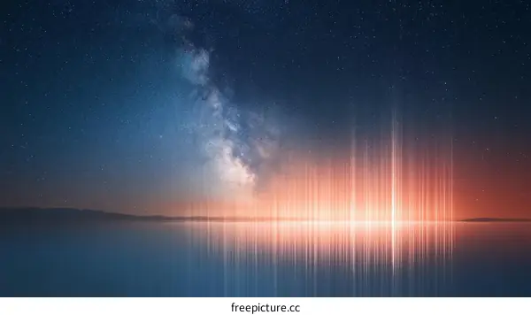 Milky Way Reflection Over Calm Water