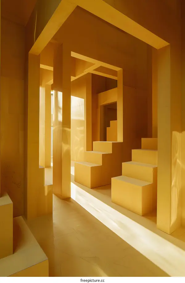 Minimalist Yellow Architecture Interior Design