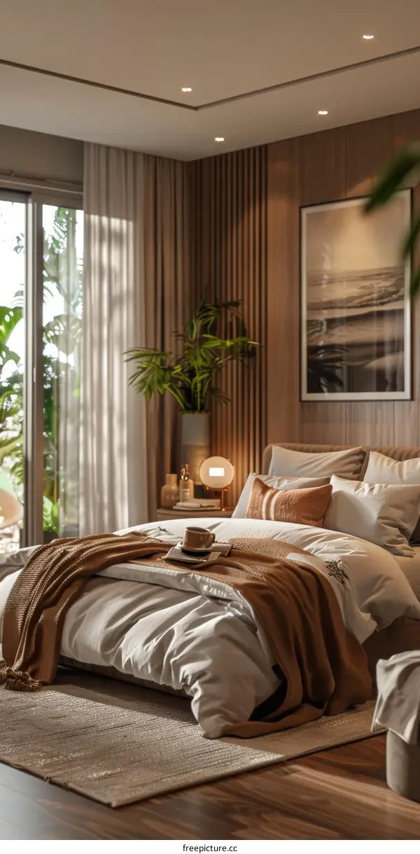 Modern Beige Bedroom Interior Design