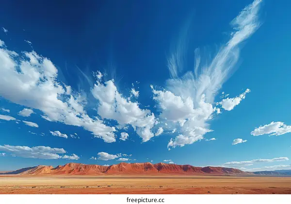 Sublime Cirrus Clouds Drift Over a Vast Desert