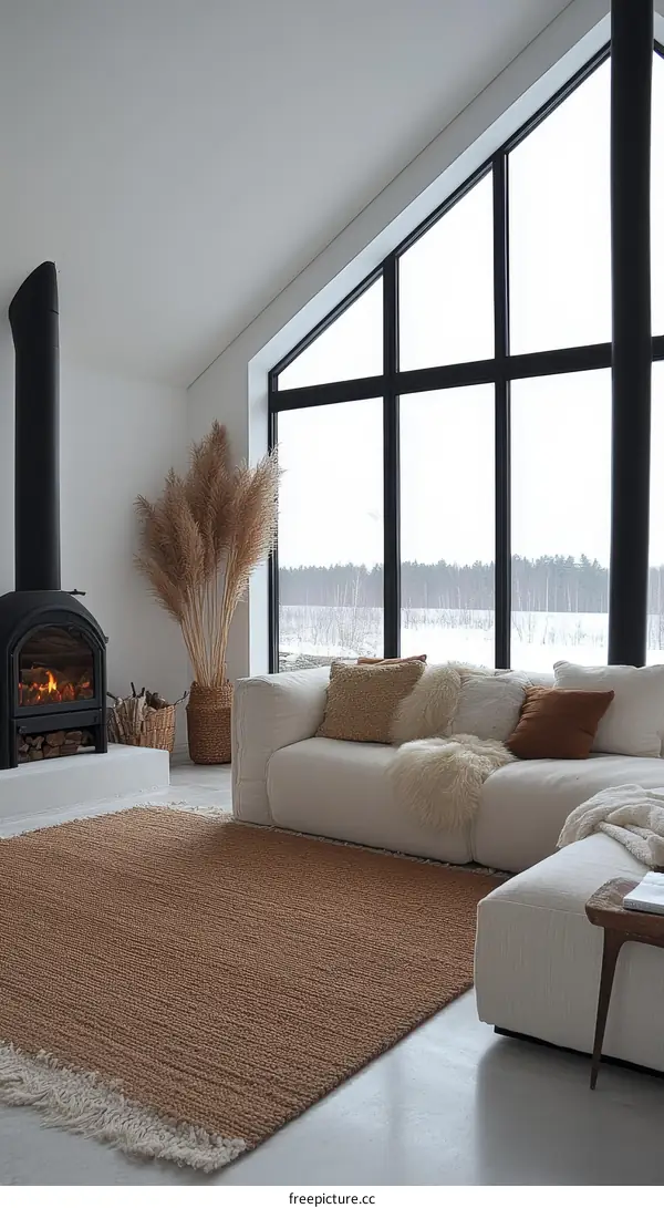 Modern Living Room with Beige Area Rug